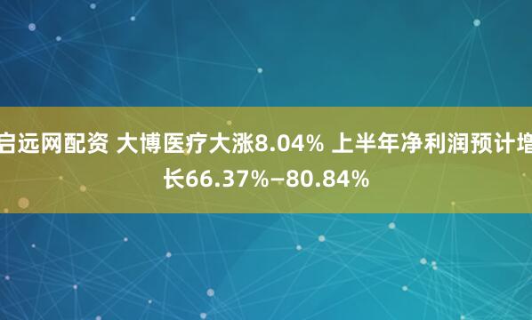 启远网配资 大博医疗大涨8.04% 上半年净利润预计增长66.37%—80.84%